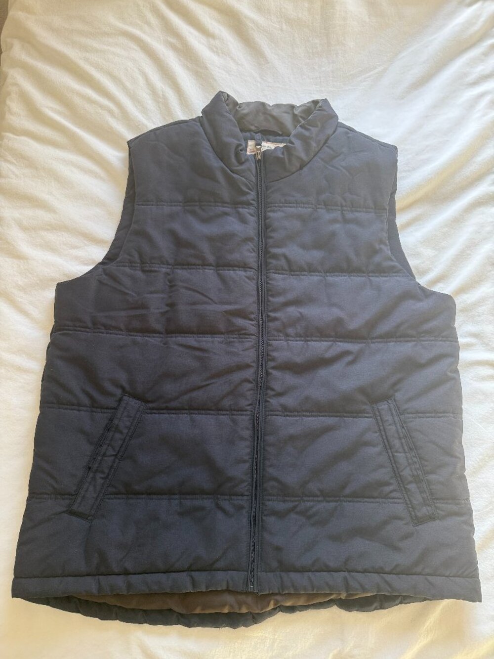 Original Weatherproof Vintage Mens Quilted Puffer Vest, Navy Blue - XL